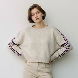 ISABEL MARANT ETOILE Woman’s Kao Wool Blend Cropped Oversized Sweater 42/10 $335